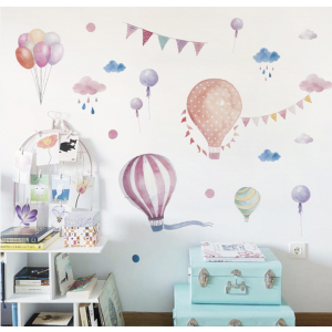 Wallstickers - Pink watercolor balloons